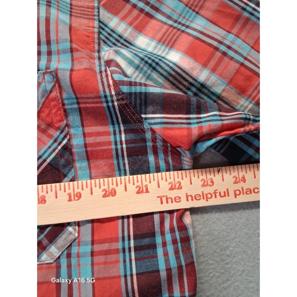Levi's Men's Short‎ Sleeve Plaid Button-Up Shirt XL, Pockets